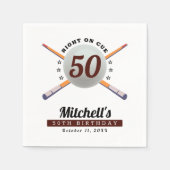 Serviette En Papier Pool Billard 50e anniversaire fête (Devant)