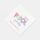Serviette En Papier Pool party Anniversaire rose et violet (Coin)