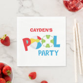 Serviette En Papier Pool Party Boy Anniversaire (En situation)