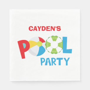 Serviette En Papier Pool Party Boy Anniversaire