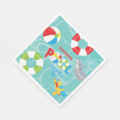 Serviette En Papier Pool Party Boy Birthday Shark Flotte (Coin)