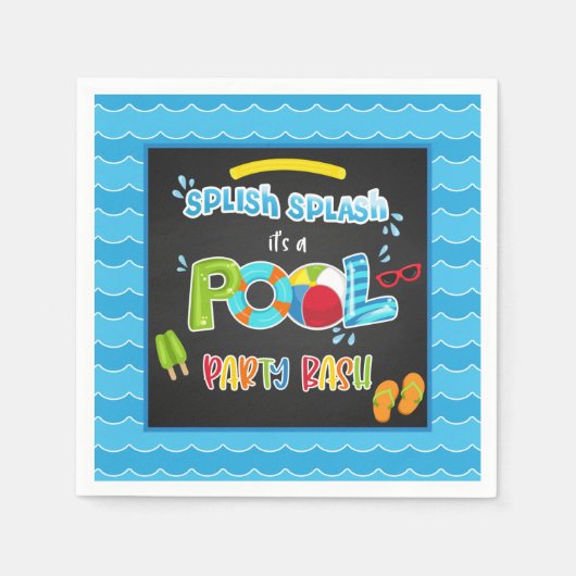 Serviette En Papier Pool Party Napkin - Boy BL (Devant)