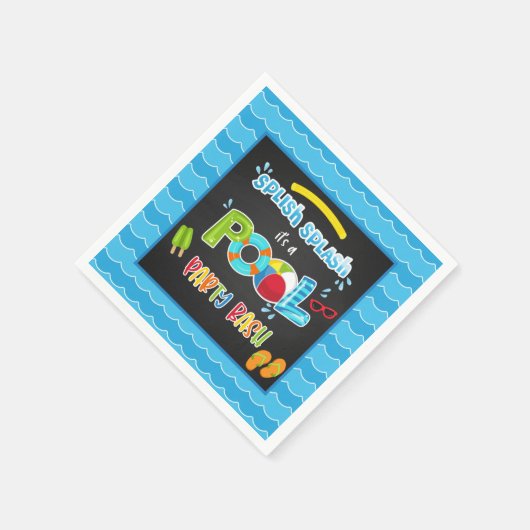 Serviette En Papier Pool Party Napkin - Boy BL (Coin)