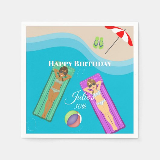 Serviette En Papier Pool Party pour le 30e anniversaire (Devant)