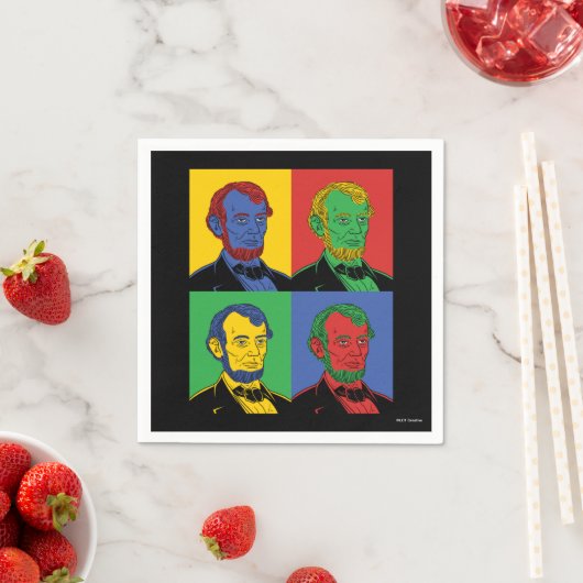 Serviette En Papier Pop Art Abraham Lincoln (En situation)