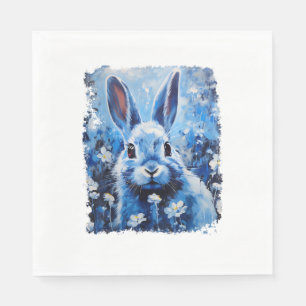 Serviette En Papier Pop Art Bunny coloré Lapin bleu lapin