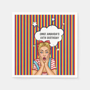 Serviette En Papier Pop Art Comic Fête d'anniversaire