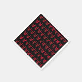 Serviette En Papier Pop Art crâne noir et rouge (Coin)
