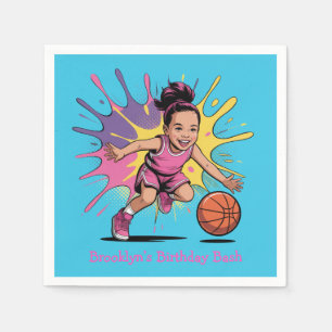 Serviette En Papier Pop Art Girl Basketball Anniversaire Bash