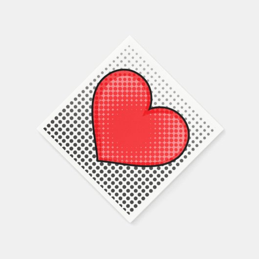 Serviette En Papier Pop Art Heart (Coin)