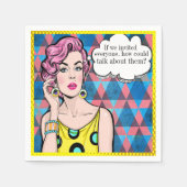 Serviette En Papier Pop Art Humour Cocktail Napkin (Devant)