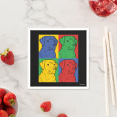 Serviette En Papier Pop Art Labrador Retriever (En situation)