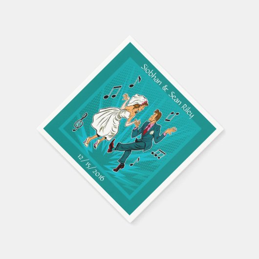 Serviette En Papier Pop Art Mariage Couple Dancing Cocktail Napkins (Coin)