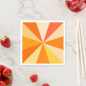 Serviette En Papier Pop Art Modern 60s Funky Geometry Rays in Orange (En situation)