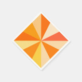Serviette En Papier Pop Art Modern 60s Funky Geometry Rays in Orange (Coin)