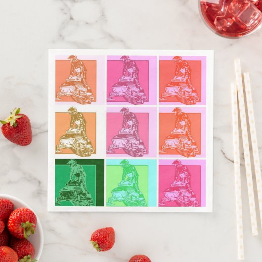 Serviette En Papier Pop Art Motoneige (En situation)