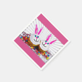 Serviette En Papier Pop Art Pâques Bunny Cupcakes (Coin)