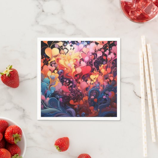 Serviette En Papier Pop Art Party mariage (En situation)