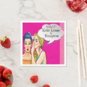 Serviette En Papier Pop Art Party ou Business Cocktail Napkins (En situation)