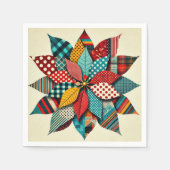 Serviette En Papier Pop Art Poinsettia Motifs Collage Découpage (Devant)