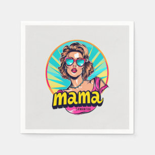 Serviette En Papier Pop Art Retro Personnalisé (3)
