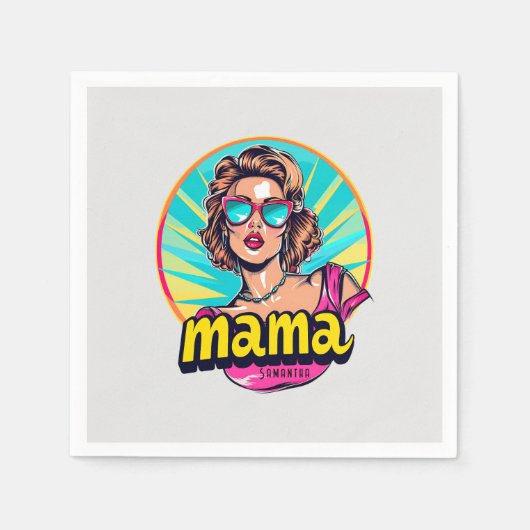 Serviette En Papier Pop Art Retro Personnalisé (3) (Devant)