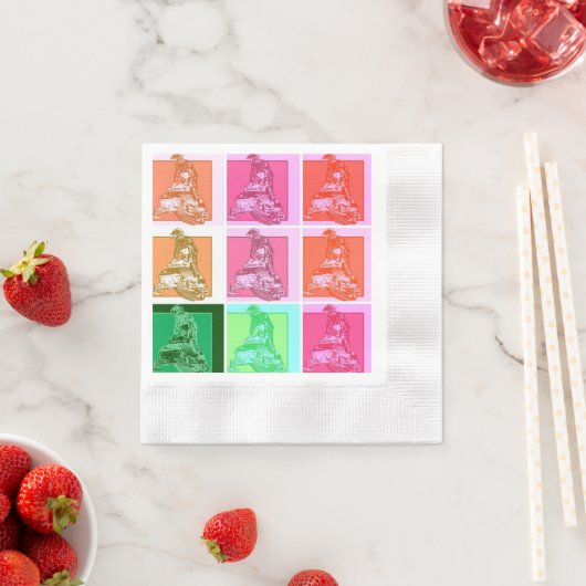 Serviette En Papier Pop Art Snowmobile (En situation)