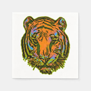 Serviette En Papier Pop Art TIGER HEAD + votre backgr. & idées