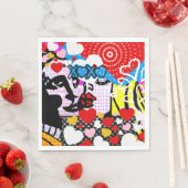 Serviette En Papier Pop Art Valentine (En situation)