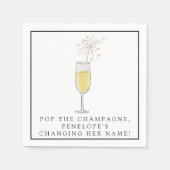 Serviette En Papier Pop Champagne Douche personnalisée & Bachelorette (Devant)