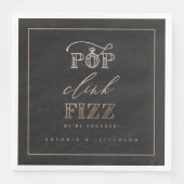 Serviette En Papier Pop clink fizz fiz fiançailles rose or (Devant)