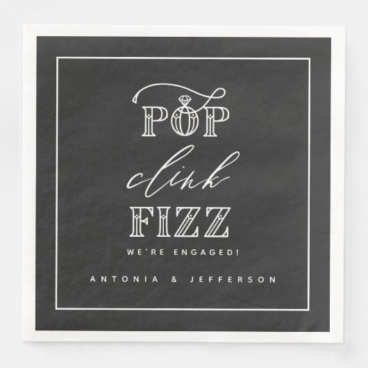 Serviette En Papier Pop clink fizz fiz fidélité serviettes (Devant)