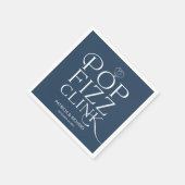 Serviette En Papier Pop Fizz Clink Engagement Party Blue (Coin)
