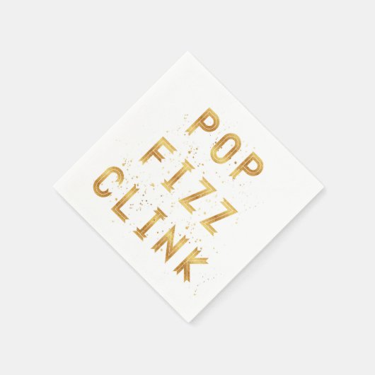 Serviette En Papier Pop Fizz Clink Faux Gold Nouvel An (Coin)