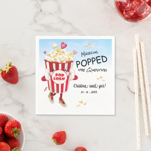 Serviette En Papier Pop La Question Popcorn Fiançailles (En situation)