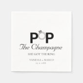 Serviette En Papier Pop Le champagne elle a obtenu la partie fiançaill (Devant)