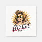 Serviette En Papier Pop Mama Retro Personnalisé Art 1 (Devant)