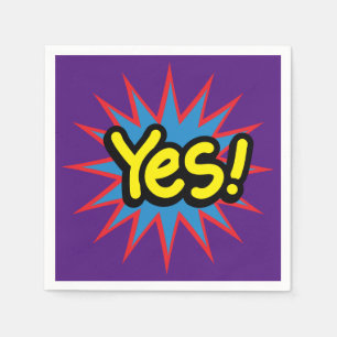 Serviette En Papier Pop Pop Art Purple Oui