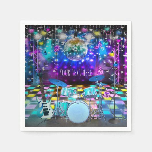 Serviette En Papier POP STAR PARTY Anniversaire Danse musicale (Devant)