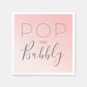 Serviette En Papier "Pop the Bubbly" Ombre rose (Devant)