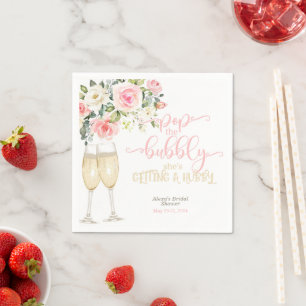 Serviette En Papier Pop the Bubbly She's Getting a Hubby
