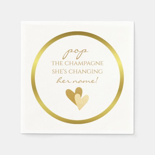 Serviette En Papier Pop the Champagne She's Changing her Name (Devant)