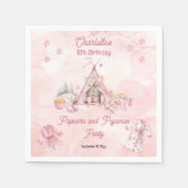 Serviette En Papier Popcorn rose et Pyjamas Swood fête d'anniversaire (Devant)