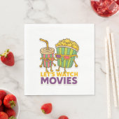 Serviette En Papier Popcorn & Soda Duo – Movie Night Vibes (En situation)