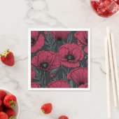 Serviette En Papier Poppies à Viva Magenta (En situation)