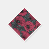 Serviette En Papier Poppies à Viva Magenta (Coin)