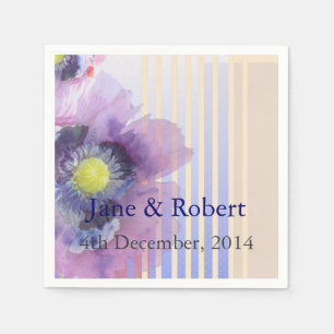 Serviette En Papier Poppies Dans Mariage Aquarelle