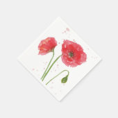Serviette En Papier Poppies d'aquarelle (Coin)