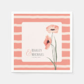 Serviette En Papier Poppies de fleurs de corail (Devant)