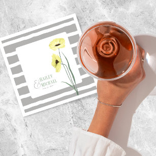 Serviette En Papier Poppies de fleurs de corail